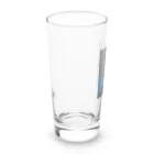 赤い鳥居の満月と岐阜城 Long Sized Water Glass :left