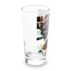 黒猫と珈琲のバレンタインに黒猫のチョコレートボムはいかが？ Long Sized Water Glass :left