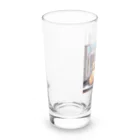 ドット絵ねこさんの窓前お座り猫さん Long Sized Water Glass :left