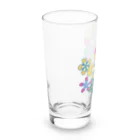 ファンシーTシャツ屋のカラフルフラワーアート Long Sized Water Glass :left