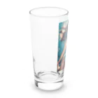 ramekoのラメ子_水着_青 Long Sized Water Glass :left