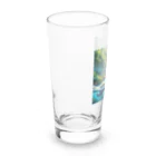 k.a.u.j.7の時間の流れを象徴する川の中でゆったりと泳ぐ、ナマケモノの姿🌿 Long Sized Water Glass :left