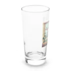 にゃんにゃんの外を眺める猫 Long Sized Water Glass :left