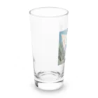 yoiyononakaの草むらの虎縞白猫 Long Sized Water Glass :left