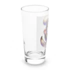 マロ＆モモふぁくとりーのフェレット君ｘ帽子 Long Sized Water Glass :left