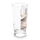 あなたに夢中の黒いビキニの女の子（銀髪Ｖｅｒ．） Long Sized Water Glass :left