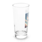 rokochanの明るい 天空で 自由に 飛ぶ 白い モズ Long Sized Water Glass :left