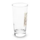 レトロゲームイラストの西洋風動物達のお茶会 Long Sized Water Glass :left