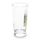 ganeshaのフリスビーをする白黒のゴリラ Long Sized Water Glass :left