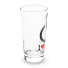 お絵かき屋さんの車椅子マーク（黒）/アイラブ車椅子（I LOVE 車椅子） Long Sized Water Glass :left