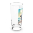 Chocolat15sucreの砂浜で遊ぶ子犬たち Long Sized Water Glass :left