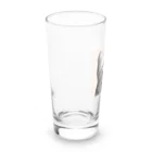 獣医学生の高橋さんの斜め上を見る猫 Long Sized Water Glass :left