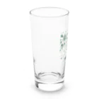 アミュペンの数学的なデザインを持つ緑と白の花 Long Sized Water Glass :left