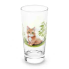 猫との風景の茶トラと森グラス Long Sized Water Glass :left