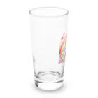 鈴木敏夫のメガネをかけて笑顔が似合う　わんちゃん Long Sized Water Glass :left