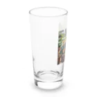 amaneiro___のお花の上でくつろぐ猫 Long Sized Water Glass :left