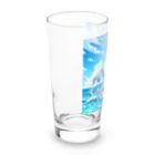 snow-birdの海で遊ぶイルカたちの楽しい風景 Long Sized Water Glass :left