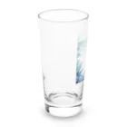 海の幸の青色なトロピカルフラワー Long Sized Water Glass :left