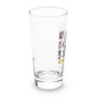 hiiro_catの魅惑の黒猫が、カラフルな背景と調和してかわいさを放つシーン Long Sized Water Glass :left