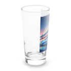 ro kuの青い車と新幹線 Long Sized Water Glass :left