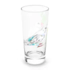 Lily bird（リリーバード）のセキセイインコと文鳥とクローバー フルカラー① Long Sized Water Glass :left