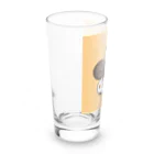 梅咲イラストワークの眠り猫の花紋 Long Sized Water Glass :left