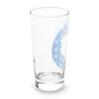 日本スピッツちぃ。の和柄スピッツ（麻の葉・ブルー） Long Sized Water Glass :left