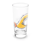 サトウノリコ*のピスピスゆーて寝るネコ【ハチワレグレー】 Long Sized Water Glass :left