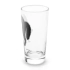 小鳥と映画館の赤い首輪のツンな黒猫ちゃん Long Sized Water Glass :right