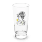 ビールとアート TM-3 Designの名画 × BEER：正面白ロゴ入（浮世絵男女）黒線画 Long Sized Water Glass :right