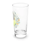 mariechan_koboの020 クロカミインコ(ハイブリッド)　オレンジ小花のリース Long Sized Water Glass :right