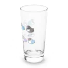 おりすの巣のアングリーラブバード　ボタンインコ達（ブルー） Long Sized Water Glass :right