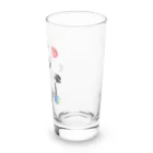 【全盲の絵描き】オバケのタムタムの2匹の鶴とアイヌ文様【全盲の絵描き】 Long Sized Water Glass :right