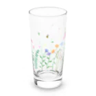 カワラリマーの花畑で春風と遊ぶ仲良しトリオたち Long Sized Water Glass :right