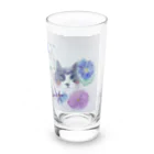 Blue Bayouの朝顔とみるちょこもーたん Long Sized Water Glass :right