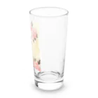 天道虫のPink Flower Hair Long Sized Water Glass :right