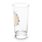 猫のきぬくんのお店のポメプーと青いガーベラ Long Sized Water Glass :right