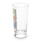 結華の障害者アート 手描きイラスト カラフル ハート Long Sized Water Glass :right