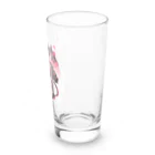 Twitterを忘れないのピーチクリームドーナツとブラックレッドサンゴ Long Sized Water Glass :right