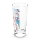 AI goddessの桜と川と青空と、ピンクの髪の女の子 Long Sized Water Glass :right