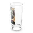 Mottan‘s Art Goods Shopの地下鉄の乗る　犬のカップル Long Sized Water Glass :right