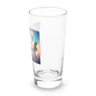 猫の憩い場の夜空を見つめる猫 Long Sized Water Glass :right