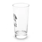 動物夫婦イラスト屋さんの帽子を被った犬夫婦 Long Sized Water Glass :right