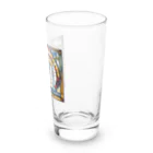 ReoReo-Artの青カクテルのステンドグラスアート Long Sized Water Glass :right