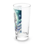 yoiyononakaの地球を抱きかかえる黒猫05 Long Sized Water Glass :right