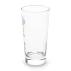 水色プリントの夢叶う青い薔薇 Long Sized Water Glass :right