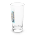 ニャーちゃんショップのヴェネツィアの水路でゴンドラに乗っているネコ Long Sized Water Glass :right