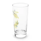 やちよ｜リアル鳥イラストの鶺鴒さんとミモザのリース（枝なし） Long Sized Water Glass :right