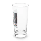 Koroniumの一匹の個性的な猫が絵筆を握っています Long Sized Water Glass :right