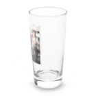 くろねこの雑貨屋のバイクに乗っているワンちゃん Long Sized Water Glass :right